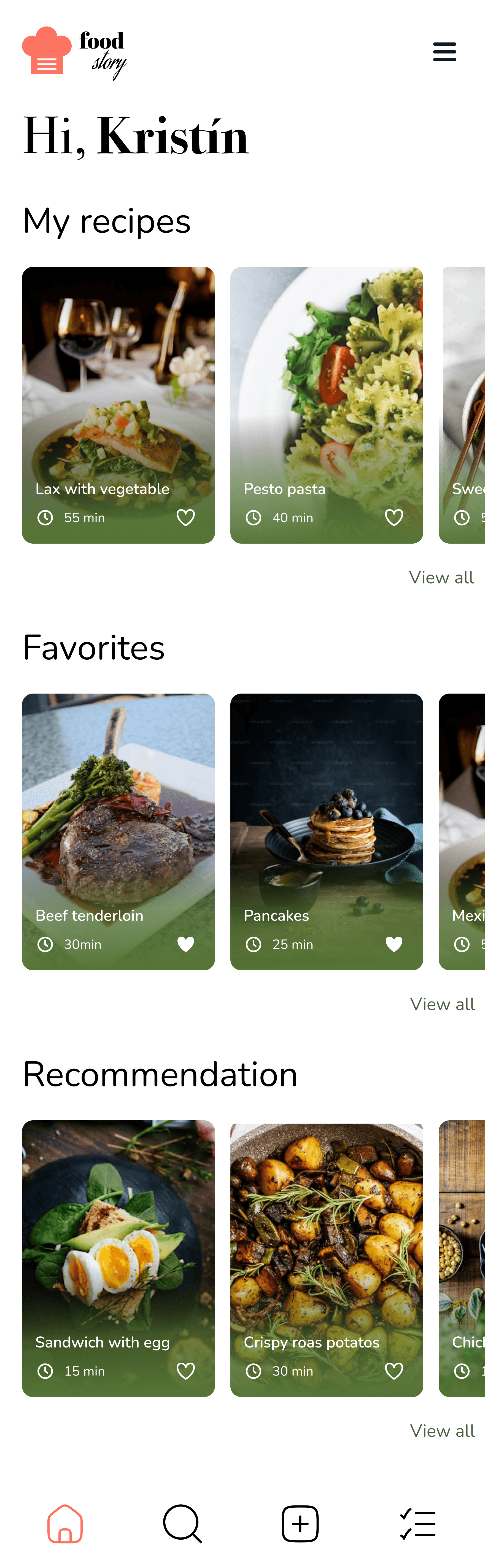 My Recipes Screen